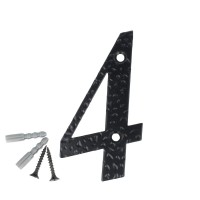 Türziffer Hausnummern 0-9 Buchstaben A-H Hausziffer Landhaus-Stil schwarz beschichtet