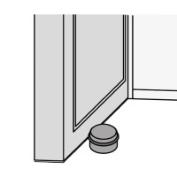 Runder Türstopper umlaufender Gummi-Schutz Bodentürstopper Holz Bodenpuffer Doorstopper