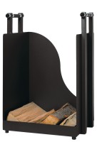 Holzkorb Holzkiste Kaminzubehör aus Metall schwarz beschichtet