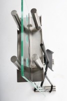 Kaminbesteck Kamingarnitur Ofenset 4-teilig mit 6mm Glas satiniert