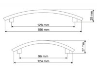 Küchengriff Ausführung Edelstahl Optik 128mm Lochabstand Möbelgriff aus Metall