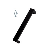 Eckiger Schwarz glänzender Möbelgriff Aluminiumgriff Küchengriff 20mm x 5mm Schrankgriff