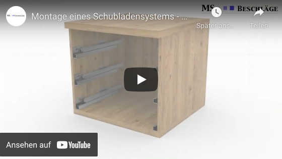 Montage Schubladensystem - Video auf YouTube anschauen