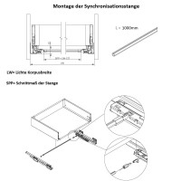 Touch to Open Schubladenzubehör Öffnungssynchronisation Synchronisationsstange 1 Meter