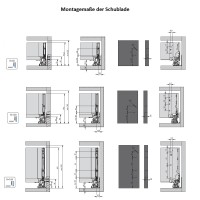Schubladensystem Weiß Glas-Zargen Schubladen-Set Soft Close Schubladenauszüge Vollauszug