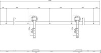 Schiebetürsystem Schiebetürbeschlag Relingsystem Schwarz matt Modell &#34;Reel&#34; Länge 200cm