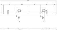 Schiebetürsystem Schiebetürbeschlag Relingsystem Schwarz matt Modell &#34;Reel&#34; Länge 200cm