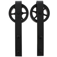 2-teiliges Laufrollen-Set Wheel Schwarz Schiebetürrollen für Schiebetüren 340 mm