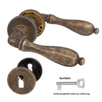 Türdrücker Messing Antik Braun Rosettengarnitur Modell Svezia Türbeschlag