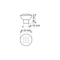 Chrom matter Möbelknopf aus Metall Schubladenknopf ø 33 mm Schrankknopf